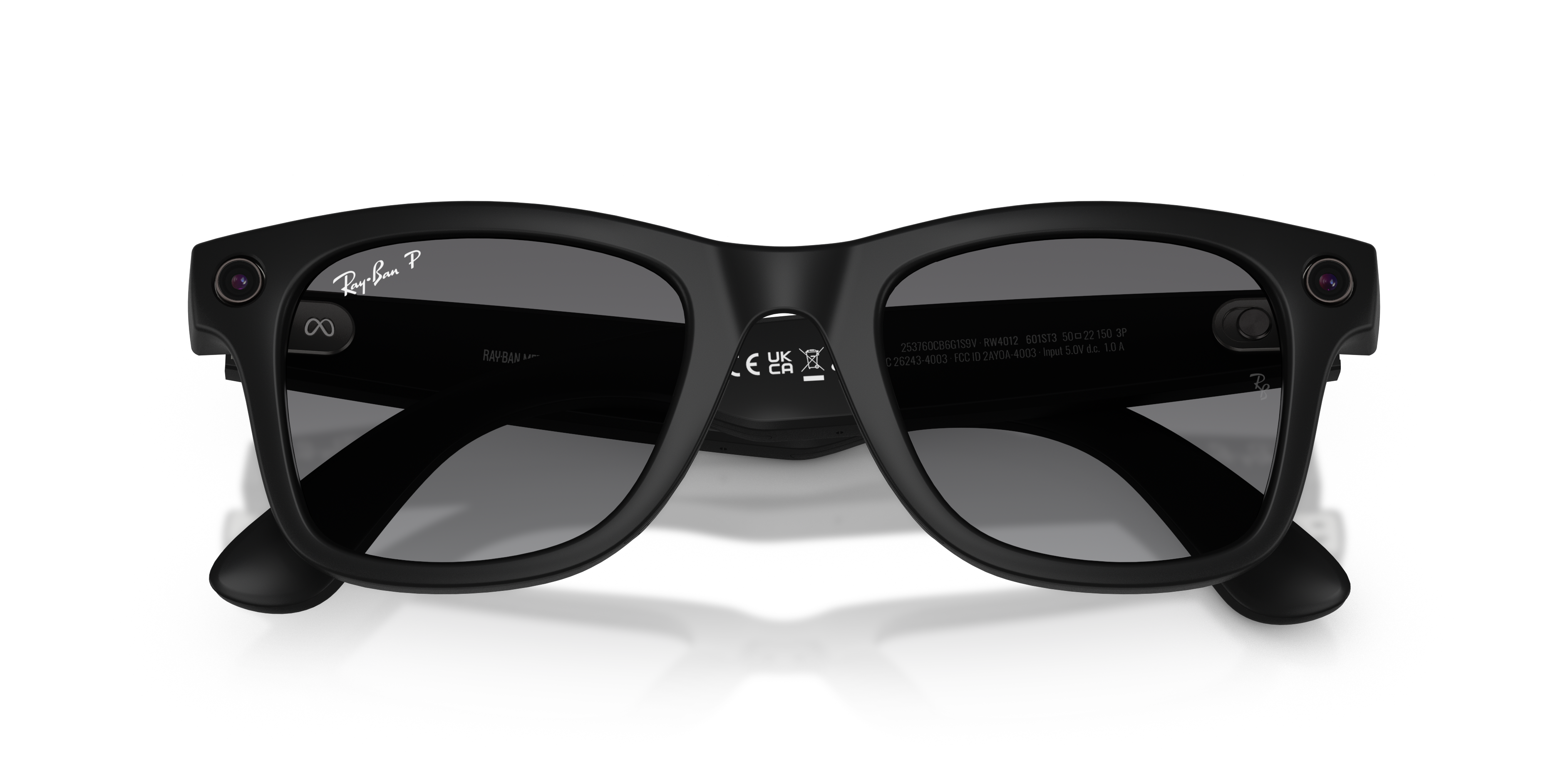 RAY-BAN Meta Wayfarer (Gen 1), 0RW4008, Polarised Grey Graphite Black, 53